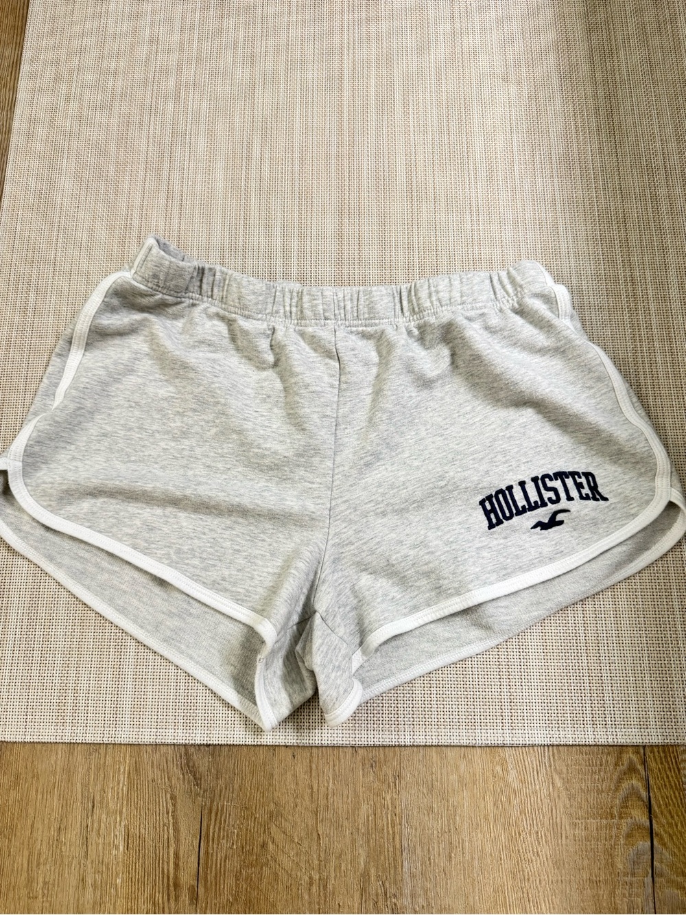 Hollister Light Heather Gray Women's Athletic Shorts with White Trim